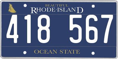 RI license plate 418567