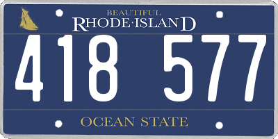 RI license plate 418577