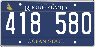 RI license plate 418580
