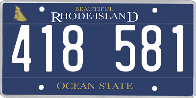 RI license plate 418581