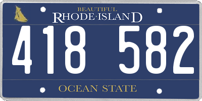RI license plate 418582