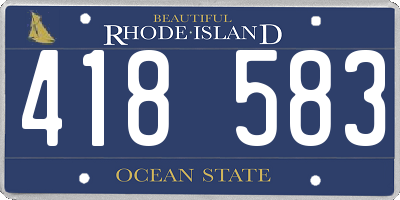 RI license plate 418583