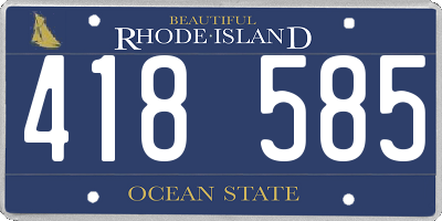 RI license plate 418585