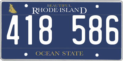 RI license plate 418586