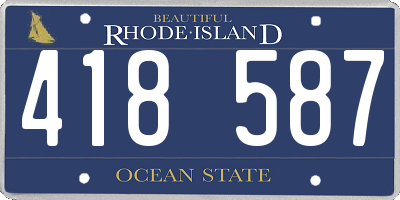 RI license plate 418587