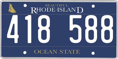 RI license plate 418588