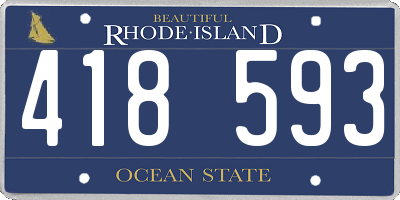 RI license plate 418593