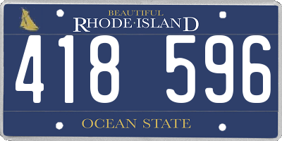 RI license plate 418596