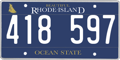 RI license plate 418597
