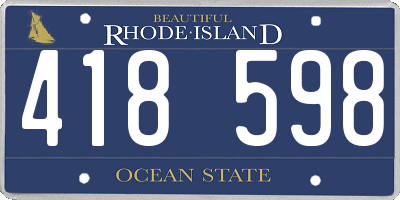 RI license plate 418598