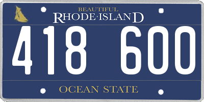 RI license plate 418600