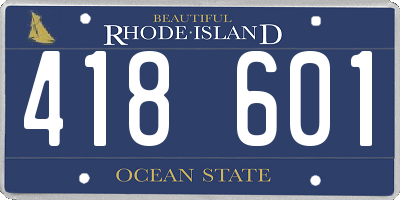 RI license plate 418601