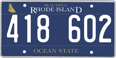 RI license plate 418602
