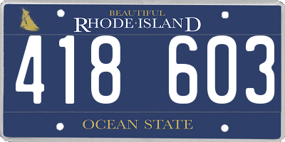 RI license plate 418603