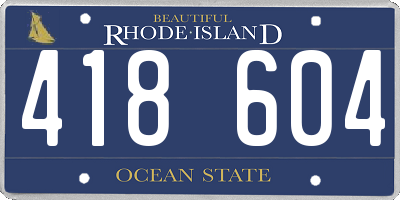 RI license plate 418604