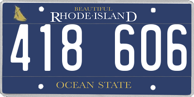 RI license plate 418606
