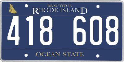RI license plate 418608
