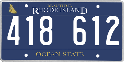 RI license plate 418612