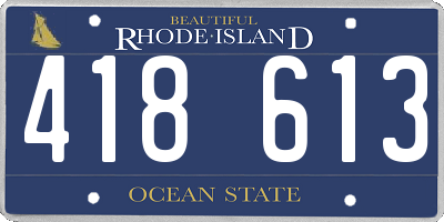RI license plate 418613