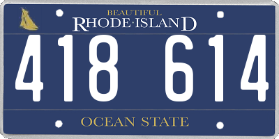 RI license plate 418614