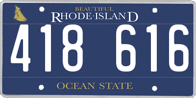 RI license plate 418616