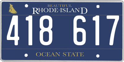RI license plate 418617