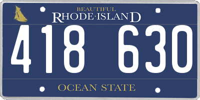 RI license plate 418630