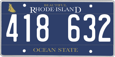 RI license plate 418632