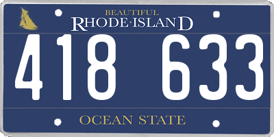 RI license plate 418633