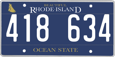 RI license plate 418634