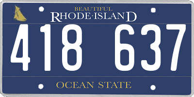 RI license plate 418637