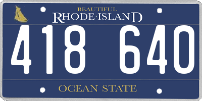 RI license plate 418640