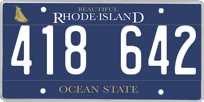 RI license plate 418642