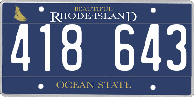 RI license plate 418643
