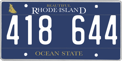RI license plate 418644