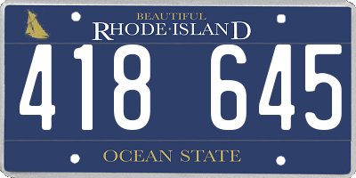 RI license plate 418645
