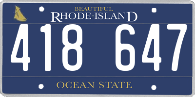 RI license plate 418647