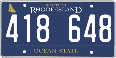 RI license plate 418648