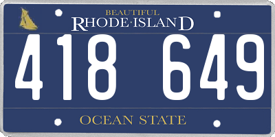 RI license plate 418649
