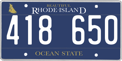 RI license plate 418650