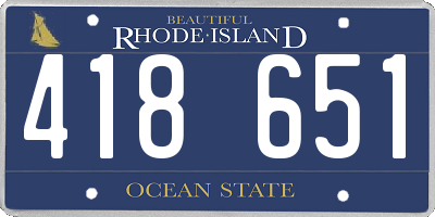 RI license plate 418651