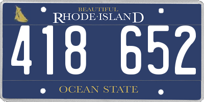 RI license plate 418652