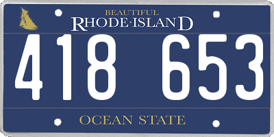 RI license plate 418653