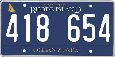 RI license plate 418654
