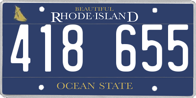 RI license plate 418655