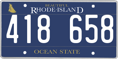 RI license plate 418658