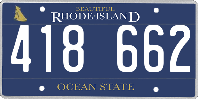 RI license plate 418662