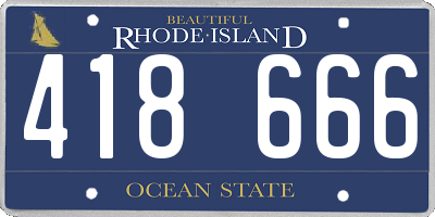 RI license plate 418666