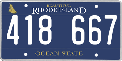 RI license plate 418667