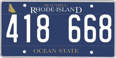 RI license plate 418668